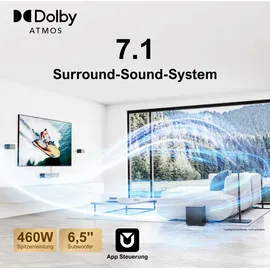 ultimea 7.1 Dolby Atmos Soundbar für TV, Heimkino Sound System Poseidon D80 - Schwarz