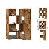 vidaXL Eck-Bücherregal 4 Etagen Antikholz 85x85x140 cm Holzwerkstoff