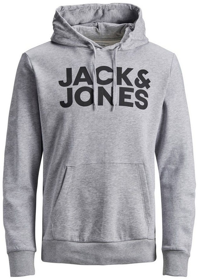 Jack & Jones Hoodie Sweat Hoodie Kapuzen Pullover Sweatshirt JJECORP (1-tlg) 3478 in Grau grau|schwarz XLARIZONAS