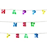 Boland 13469 - LED-Lichterkette Happy New Year, Länge 160 cm, Batterietyp 2xAA, Dekoration, Beleuchtung, Silvester, Neujahr, Lichtergirlande