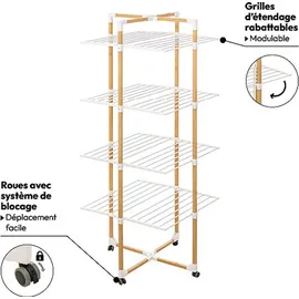 5five simply smart Wäscheständer turm 4 räder 40m holzeffekt