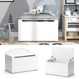 Vicco Spielzeugtruhe Arno Weiß 85 x 64 cm mit Deckel