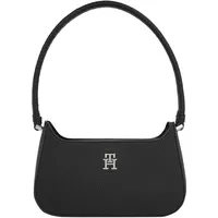 Tommy Hilfiger Damen Tasche Emblem Shoulder Bag Klein, Schwarz (Black), Onesize
