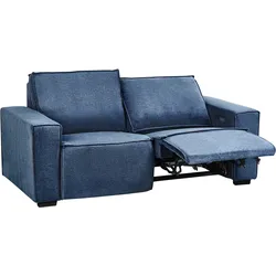 Sofa elektrisch verstellbar 3-Sitzer NUKARI Stoff Blau