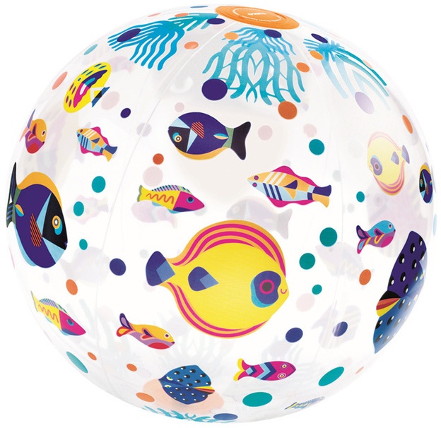 Aufblasbarer Spielball Fische (Ø35cm) In Transparent/Bunt