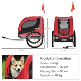 PawHut Fahrradanhänger Hundeanhänger Hunde Fahrrad Anhänger Rot+Schwarz
