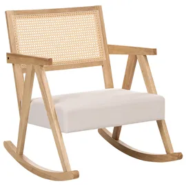 Beliani Schaukelsessel RYA gepolstert 70 x 90 x 80 cm Beige/Braun