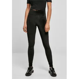 URBAN CLASSICS Ladies High Waist Velvet Leggings - schwarz