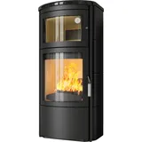 Kaminofen Hark Roma GT ECOplus 7 kW - Ofenkacheln: schwarz-glänzend - Korpus: graphit