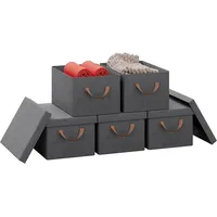 Woltu - 5er Aufbewahrungsbox mit Deckel Faltbare Stoffbox mit