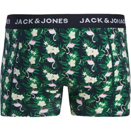 JACK & JONES JACFLAMINGO FLOWER TRUNKS 3er Pack Schwarz / Grün / Rosa / Weiß XL