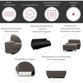 DOMO collection Eckcouch Kunstleder 2-Sitzer Braun