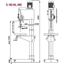 ELMAG STRANDS Getriebe-Säulenbohrmaschine S 40 ME