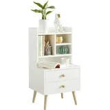 SoBuy Nachttisch mit 2 Schubladen Beistelltisch Nachtschrank Nachtkommode bht ca.: 43x81x36cm
