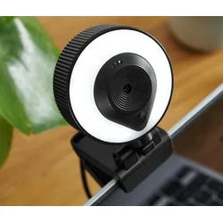 Tchibo - Webcam mit integriertem Licht und Mikrofon - schwarz