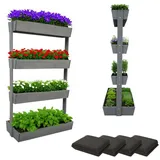 Coemo Vertikalbeet Vera 45 x 45 x 140 cm Grau