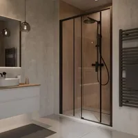 Schulte Sunny Schiebetür Nische 120 x 200 cm Schwarz Sicherheitsglas