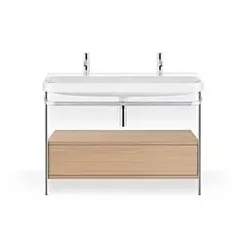 Duravit Happy D.2 Plus Möbelwaschtisch-Kombination HP4854O71710000 117,5x49cm, mit Metallkonsole, mediterrane Eiche