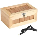Glomora Tiger-Spielzeug, lustiges, USB-Holz-Tiger-Spielzeugkiste, komplett zusammengebaute nutzlose Box mit sich selbst ausschaltender nutzloser Box, preisgekrönt, für
