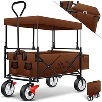 KESSER KESSER® Bollerwagen faltbar mit Dach Handwagen Transportkarre Gerätewagen inkl. 2 Netztaschen und Einer Außentasche klappbar Vollgummi-Reifen bis 100 kg Tragkraft Mit Vorderrad-Bremse