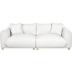 3-Sitzer Sofa Stoff cremeweiß mit Kissen LUVOS