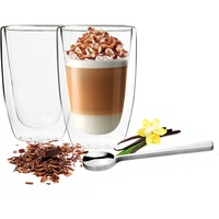 Sendez 2 Doppelwandige Latte Macchiato Gläser 450ml Kaffeegläser Teegläser Trinkgläser