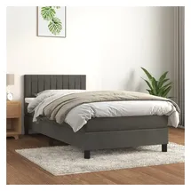 vidaXL Boxspringbett 90 x 200 cm Dunkelgrau