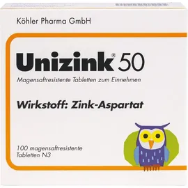 Köhler Pharma GmbH Unizink 50 magensaftresistente Tabletten 100 St.