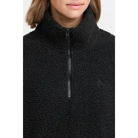 Oxmo OXTolirone Damen Teddy-Pullover Sweater Pullover mit Troyerkragen Eingrifftaschen Loose fit, - XL