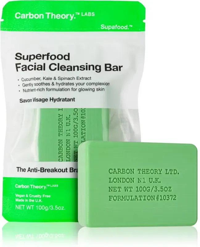 Carbon Theory Facial Cleansing Bar Superfood Reinigungsseife für das Gesicht Green 100 g