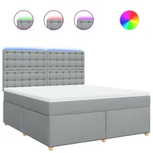 vidaXL Boxspringbett 180 x 200 cm Hellgrau