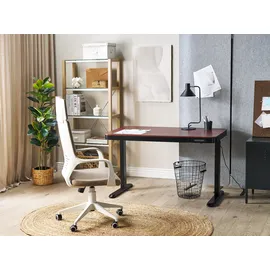 Beliani Schreibtisch Kenly Dunkelbraun / Schwarz