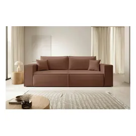 Selsey Schlafcouch Kunstleder 3-Sitzer Braun