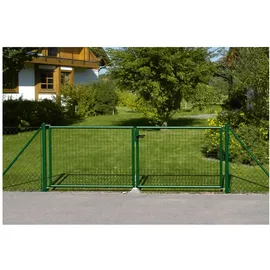 GAH Alberts Wellengitter-Doppeltor für Maschendrahtzäune 1,0 x 1,0 m anthrazit