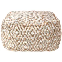 Homescapes Sitzpouf Sierra Baumwolle 60 x 30 x 60 cm Beige/Weiß