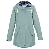 Regenliebe Regenjacke Friesennerz taillierter Regenmantel mit verstellbaren Kapuze blau 36