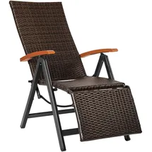 Tectake Rattanstuhl Brisbane 58 x 77 x 113 cm braun klappbar