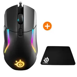 SteelSeries Rival 5 Gaming Maus, kabelgebunden, 400-18.000dpi, 85g, incl. QcK Mauspad Medium