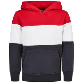 URBAN CLASSICS 3-tone Kapuzenpullover Fire Red / White / Navy 110-116 cm