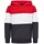 URBAN CLASSICS 3-tone Kapuzenpullover Fire Red / White / Navy 110-116 cm