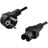 Logilink Strom Anschlusskabel [1x Schutzkontakt-Winkelstecker - 1x Kaltgeräte-Buchse C15] 2.00m Sch