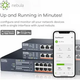 ZyXEL 16-Port 2.5 Multi-Gig-Switch | Cloud/Smart Managed | PoE++ @ 180W | 8 x PoE++ (60W) | 2 x 10G SFP+ | Rackmontage [XMG1915-18EP]