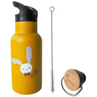 Kikadu Trinkflasche Hase Senfgelb - - Kindergeschirr, BPA-frei, 18/8