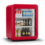 Klarstein Getränkekühlschrank 10046634, 64 cm hoch, 47.5 cm breit, Bier Hausbar Getränkekühlschrank Hotel Mini Fridge rot 47.5 cm x 64 cm x 44 cm