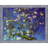 Riolis Mandelblüte nach V. Van Goghs Gemälde Kreuzstich-Set, Baumwolle, Mehrfarbig, 40 x 30 x 0.1 cm