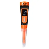 Vevor pH-Meter für Lebensmittel, Messbereich 0–14, Wasserdichte Sonde (IP68), Messgerät mit Automatischer Temperaturkompensation, Kalibrierpulver, für Lebensmittelfermentation, Teig & Fleisch