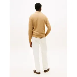 Tommy Hilfiger Cardigan SEASONAL STRUCTURE strukturiert, mit Polokragen, regular fit braun L (50)