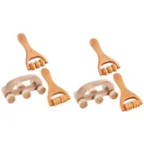 BESTYASH 2 Sätze Massagegerät-set Handmassagegerät Bausätze Zurück Bob Massagematte Ganzkörpermassage Hand Massager Werkzeug Beinmuskelrolle Mehrzweck -massagebastwerk Holz 3 Stücke * 2