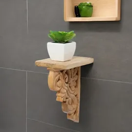 Marrakesch Orient & Mediterran Interior Wandregal 2er Set 40 x 20 x 10 cm Braun