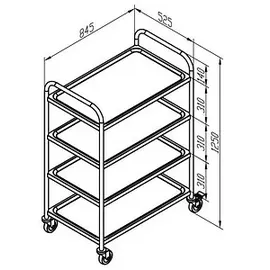 kompatible Ware Servierwagen silber 84,5 x 52,5 x 125,0 cm